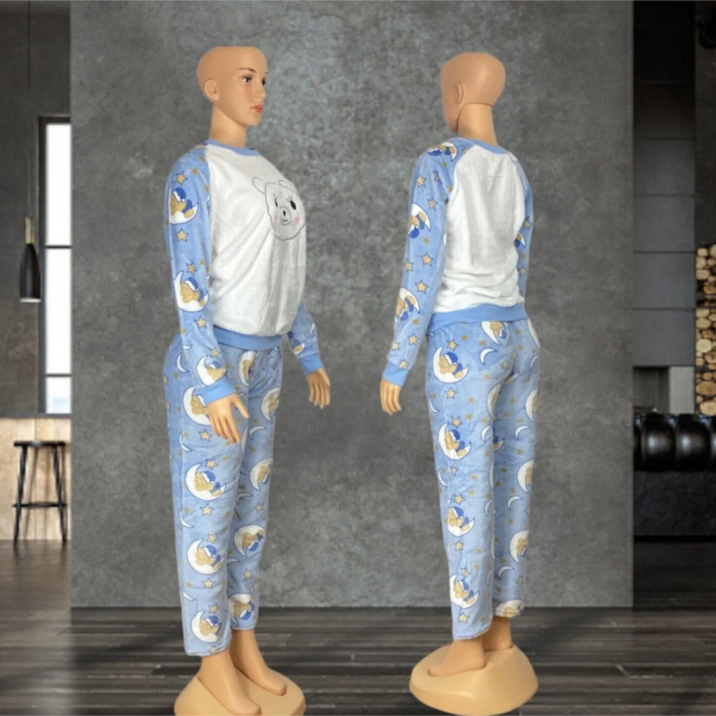 Women's Warm Sweater pants Pajamas Set