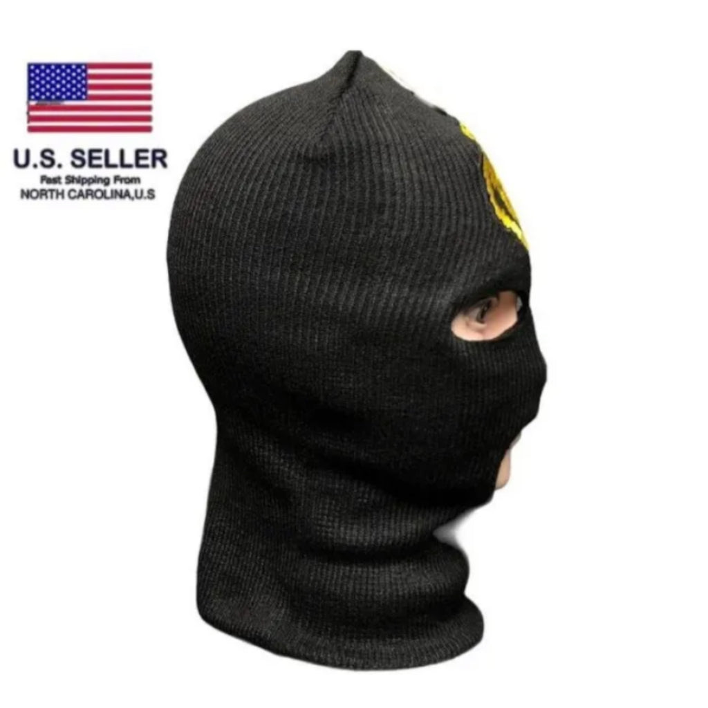 3 Hole Full Face Ski Mask Embroidered Tiger Parch Balaclava