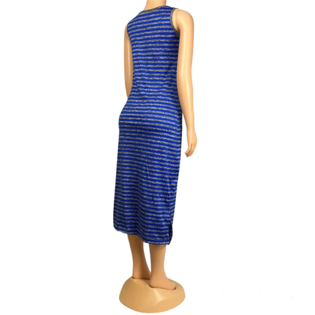 Women's Summer Sleeveless Striped Casual Beach Maxi Dress