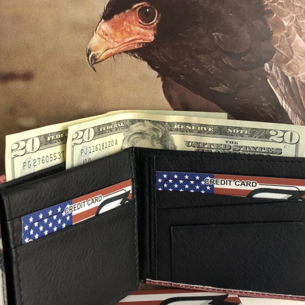 America flag and eagle printed bifold wallet