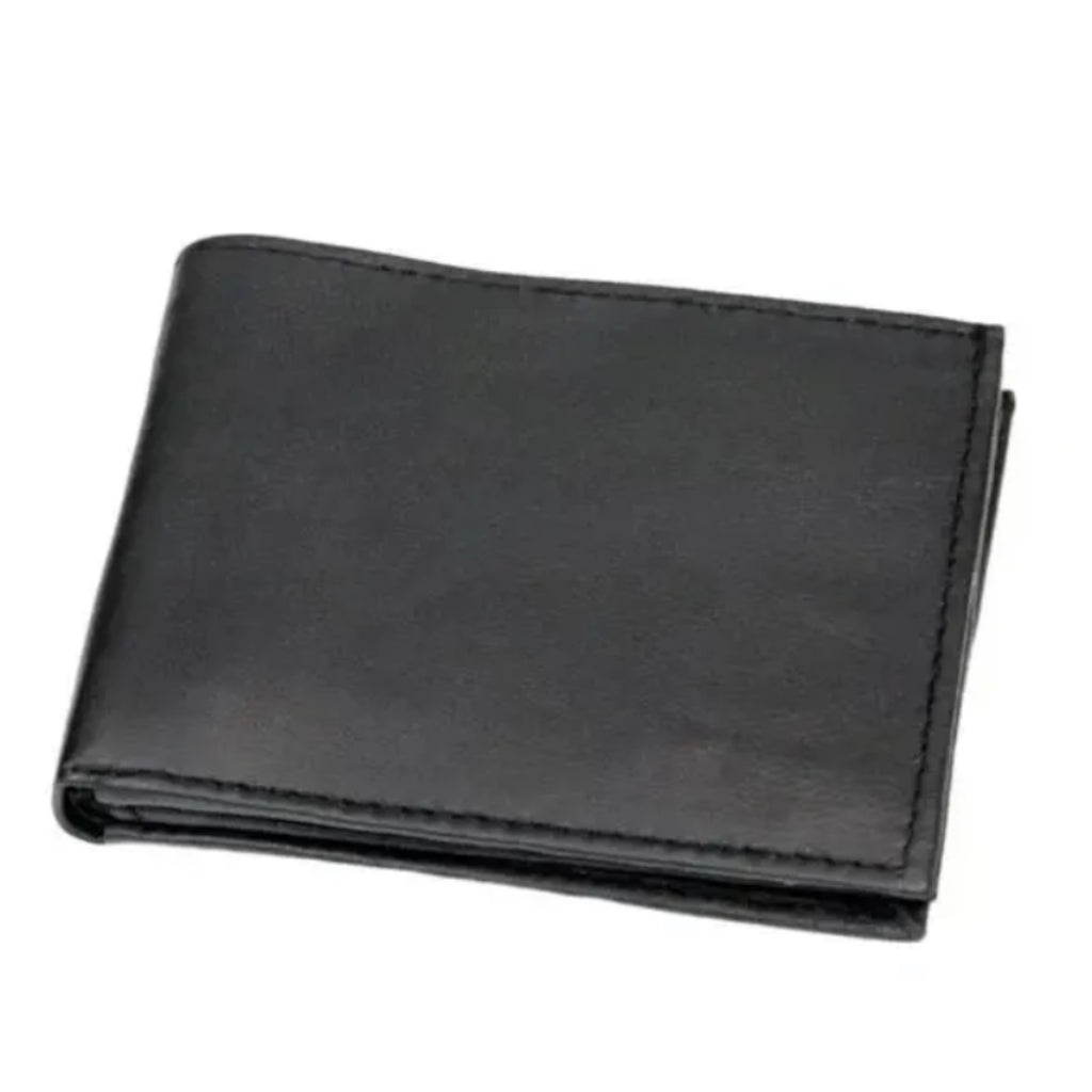 Leather Slim Classic Black Wallet for Man