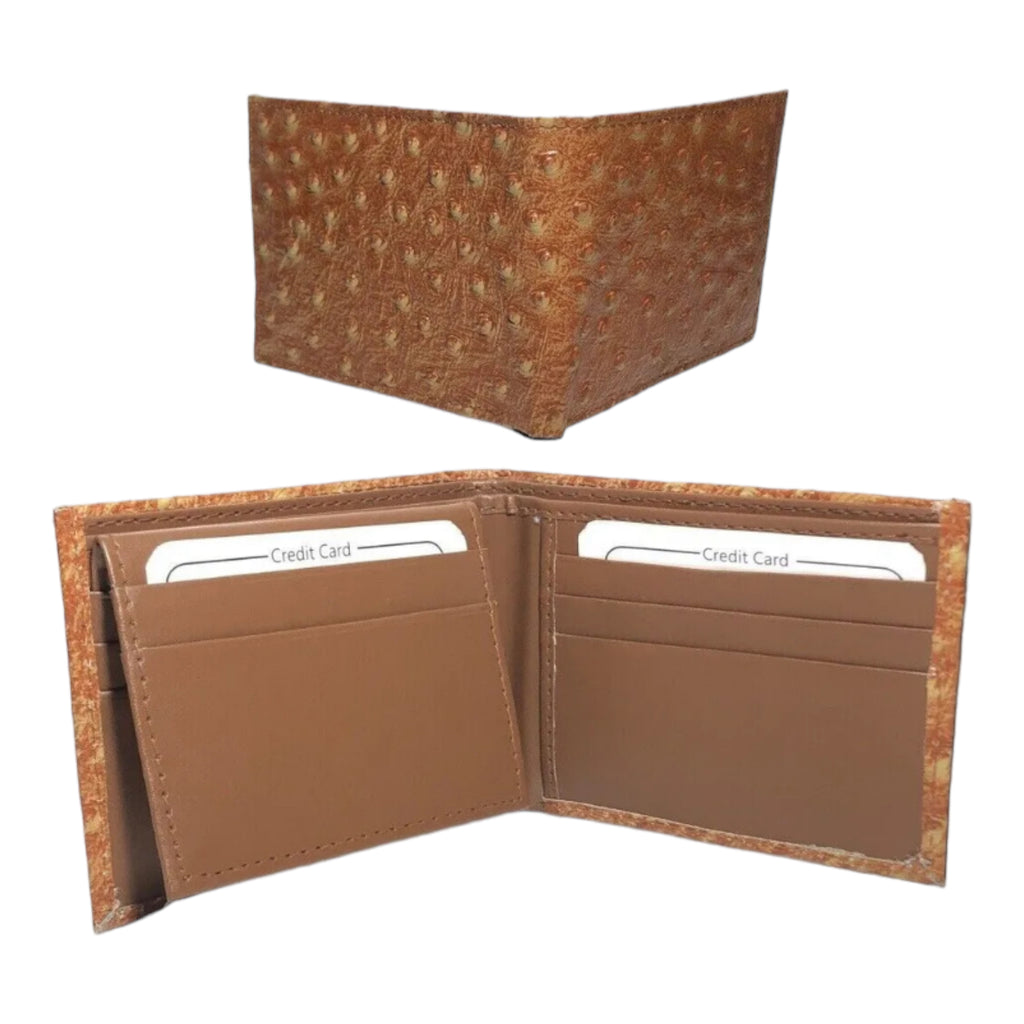 Men's Genuine Leather Ostrich Embossed Wallet