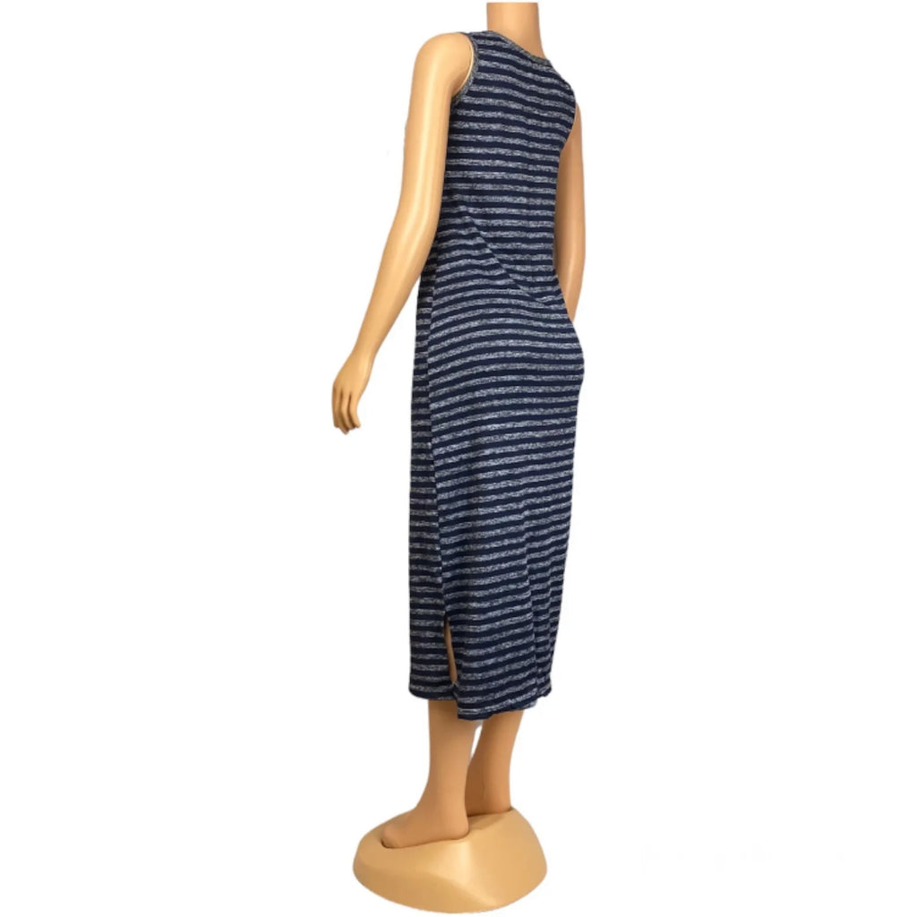 Women's Summer Sleeveless Striped Casual Beach Maxi Dress