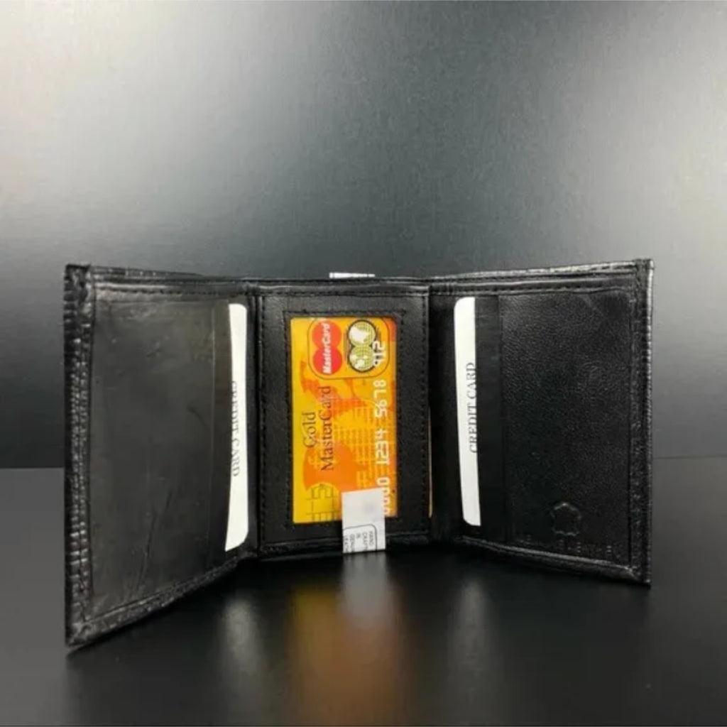 Trifold Leather Embossed Wallet for Man