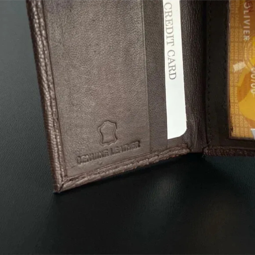 Trifold Leather Embossed Wallet for Man