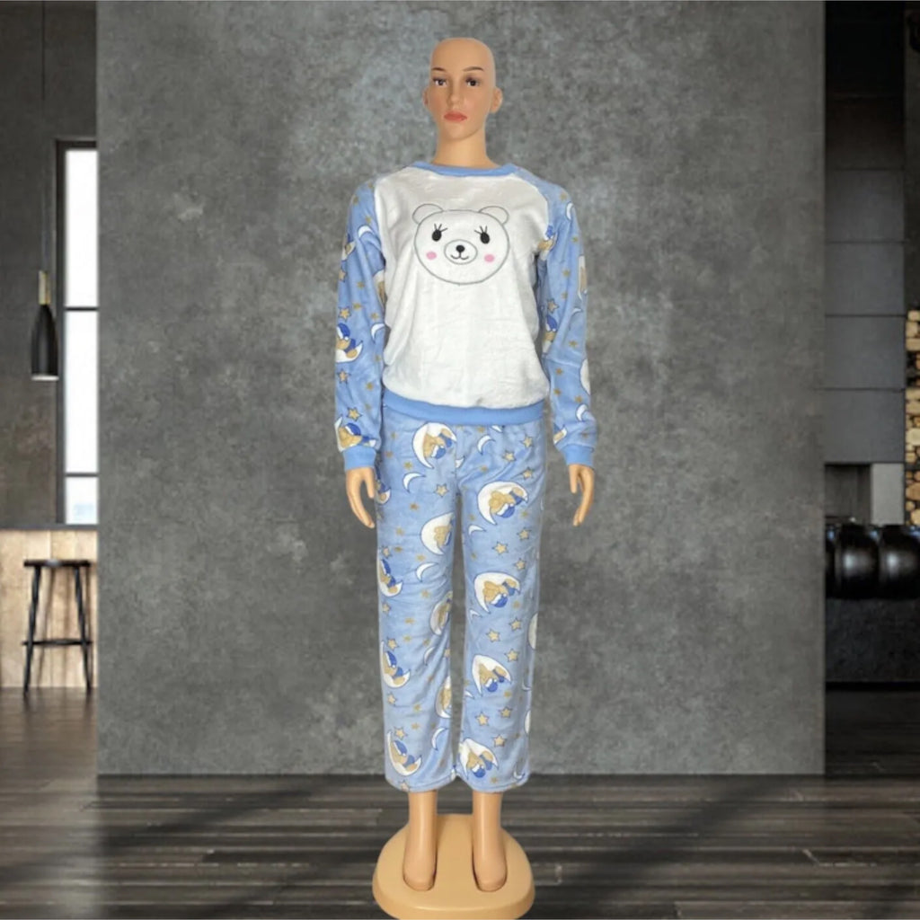 Women's Warm Sweater pants Pajamas Set