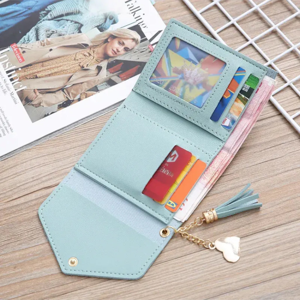 Women's Mini Wallets Pu Leather Trifold Money Card Billfold Holder