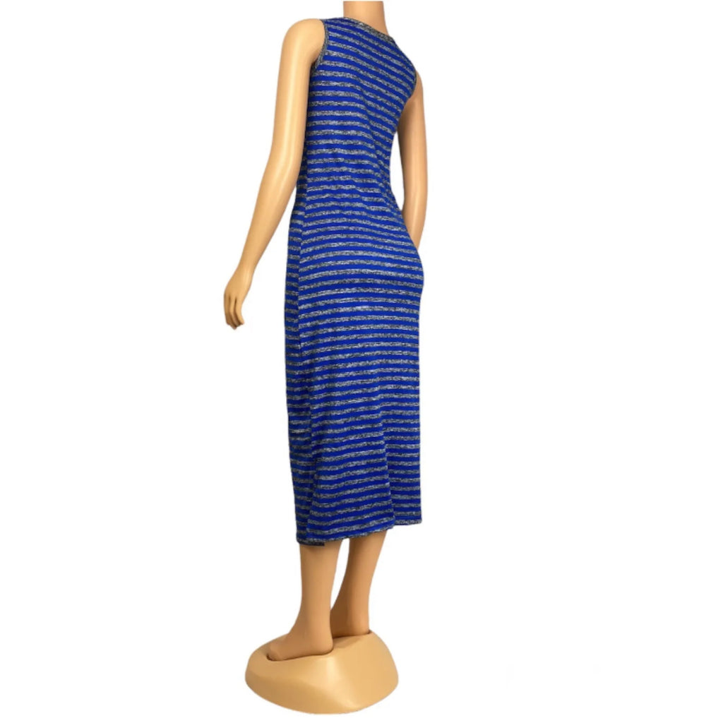 Women's Summer Sleeveless Striped Casual Beach Maxi Dress