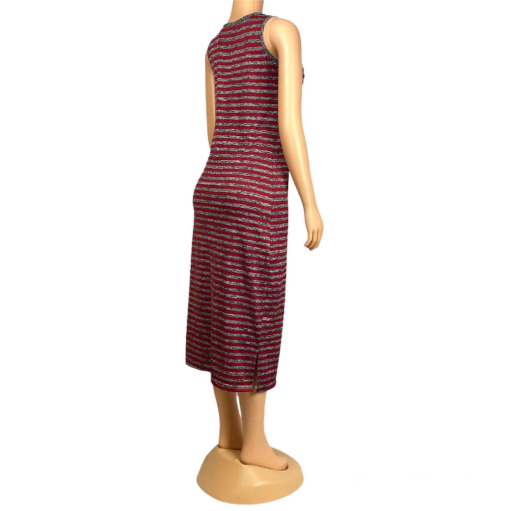 Women's Summer Sleeveless Striped Casual Beach Maxi Dress